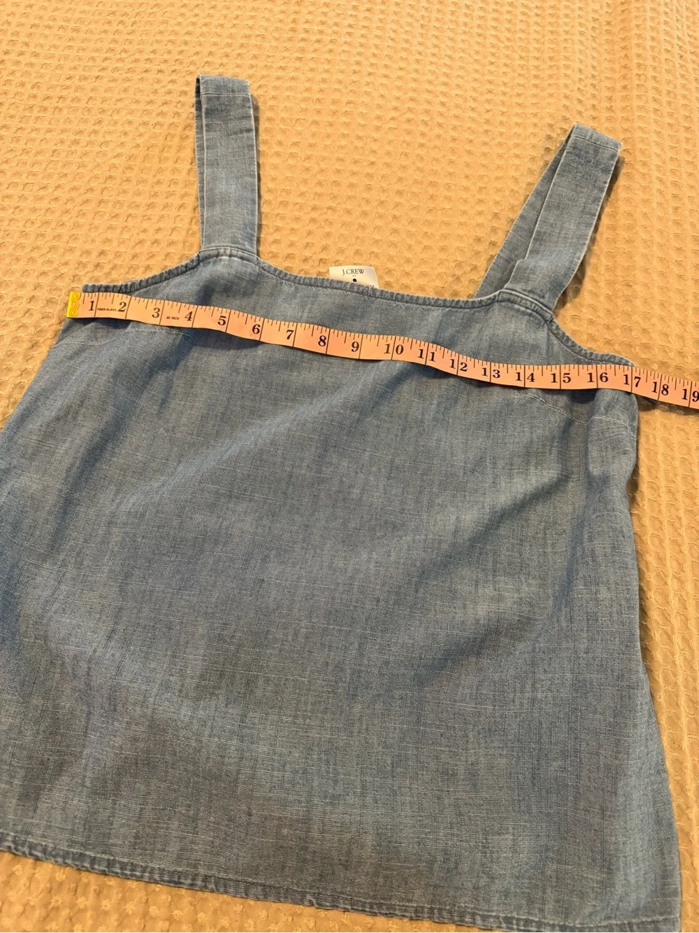 J. Crew Chambray Cotton Squareneck Tank Top  NEW Size Medium